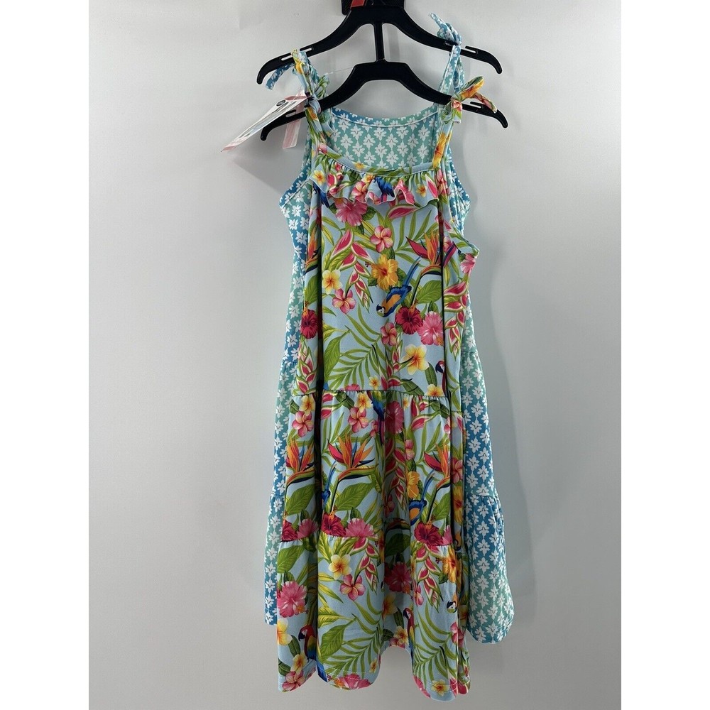 (2) NEW  Tommy Bahama Tropical Floral Dresses Big Girls Size 6 Sleeveless Cruise